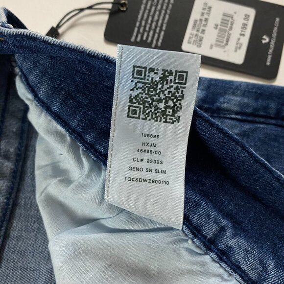 NWT True Religion Geno Relaxed Slim Jeans Men's 44 Stretch Medium Ink Blue SN - Picture 11 of 16